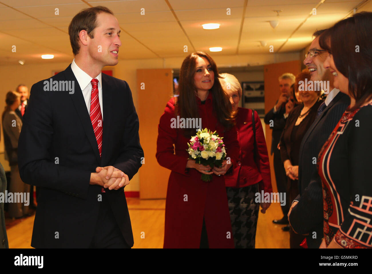 The Duke and Duchess of Cambridge arrive for a reception for the Welsh Rugby Charitable Trust (WRCT) which supports injured rugby players ahead of the autumn international rugby match between Wales and New Zealand at the Millennium Stadium in Cardiff. Stock Photo