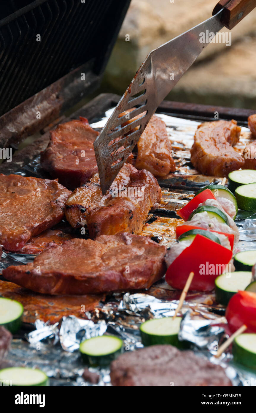 Barbecue close up Stock Photo