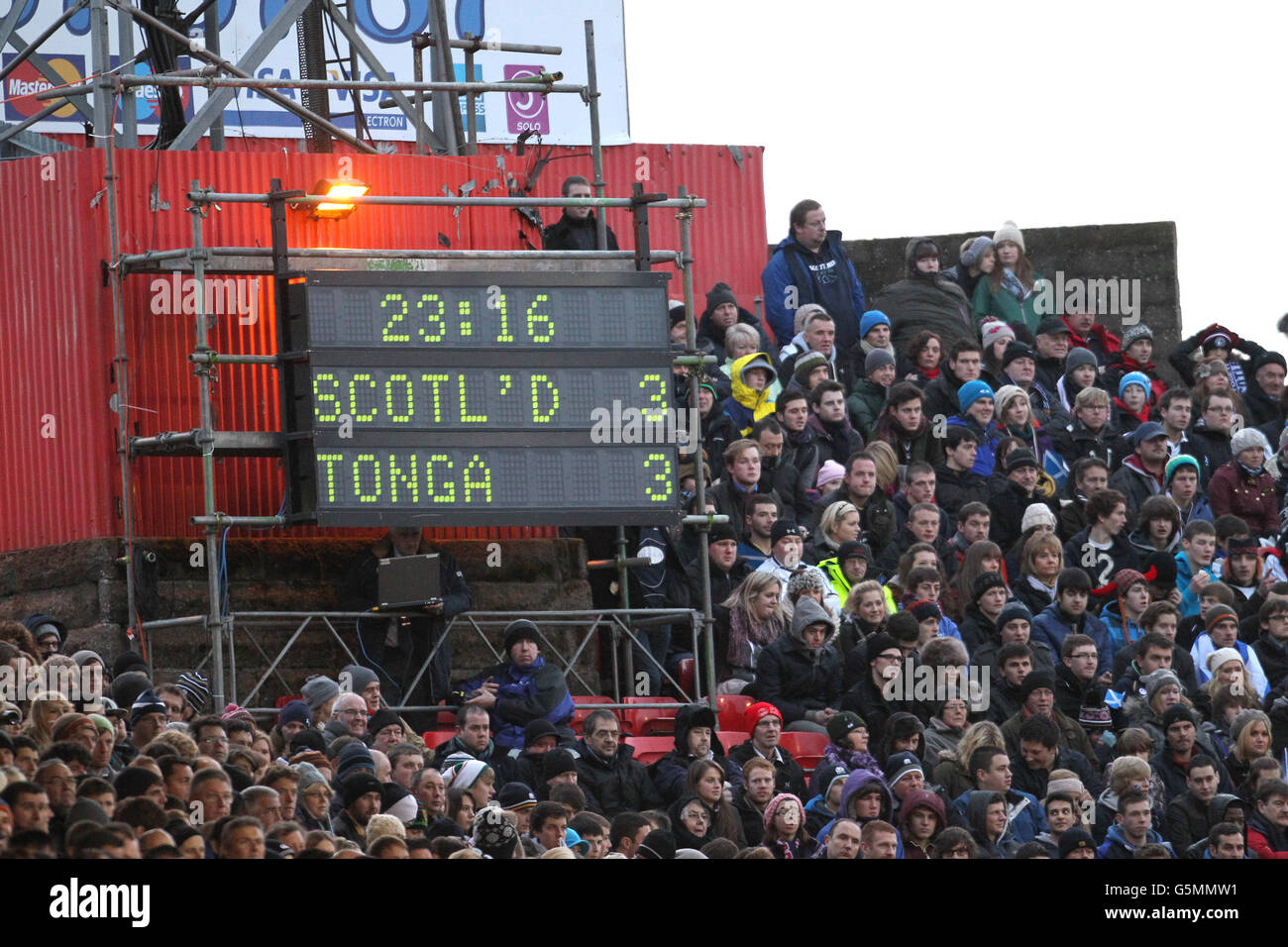 Rugby Union EMC Test Scotland v Tonga Pittodrie Stadium. The