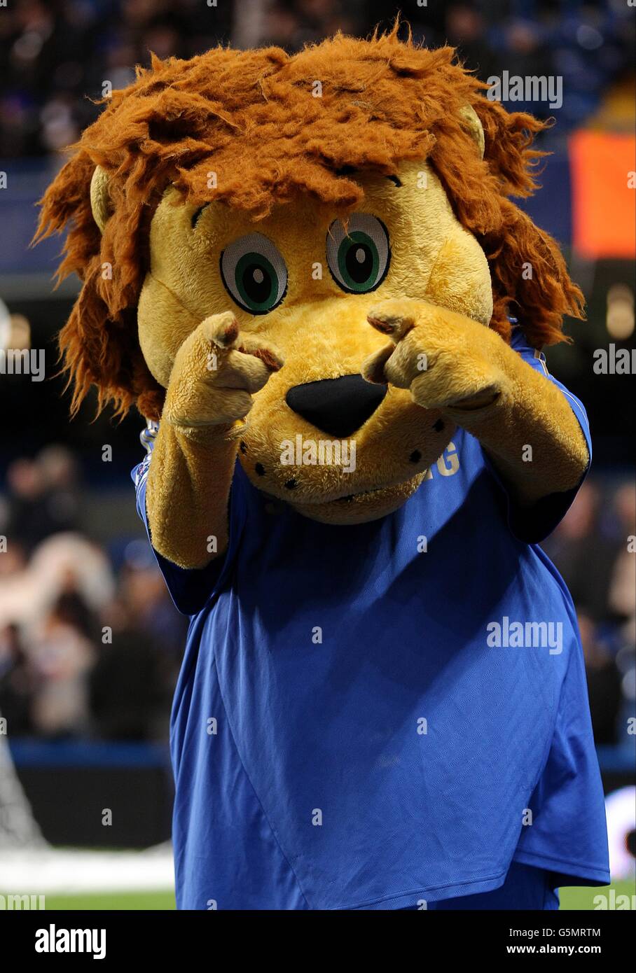 Soccer - Barclays Premier League - Chelsea v Fulham - Stamford Bridge. Chelsea mascot Stamford the Lion Stock Photo