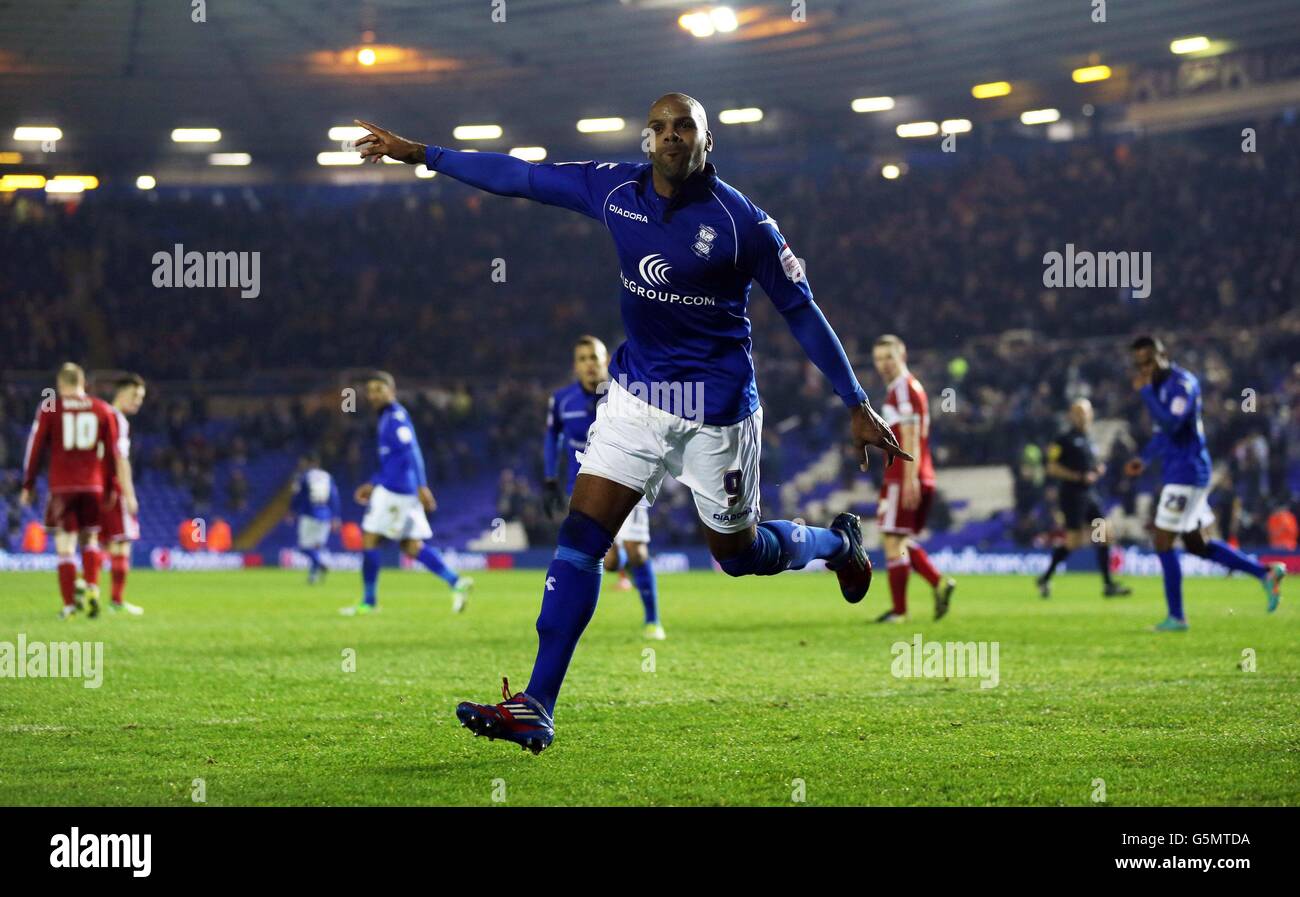 Birmingham City's Marlon King celebrates scoring a penalty during the
