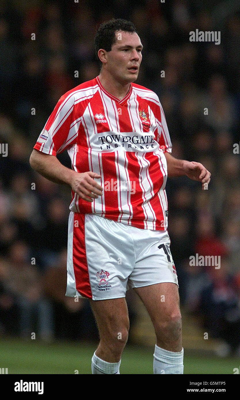 Julian Alsop of Cheltenham Town, during the F.A. cup game against Oldham Athletic at Whaddon Road. NO UNOFFICIAL CLUB WEBSITE USE. Stock Photo