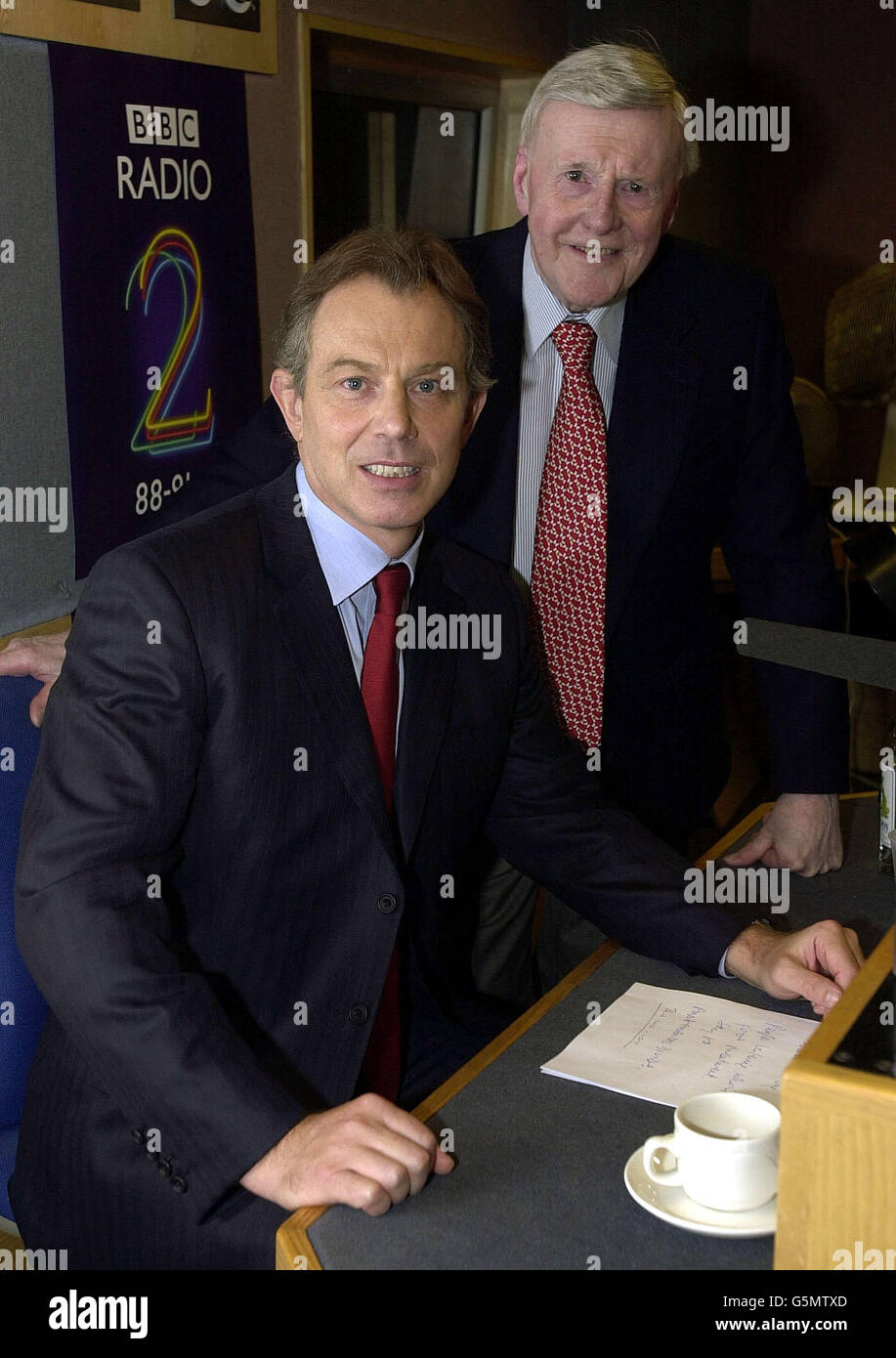 Britain's Prime Minister Tony Blair after giving an interview on BBC