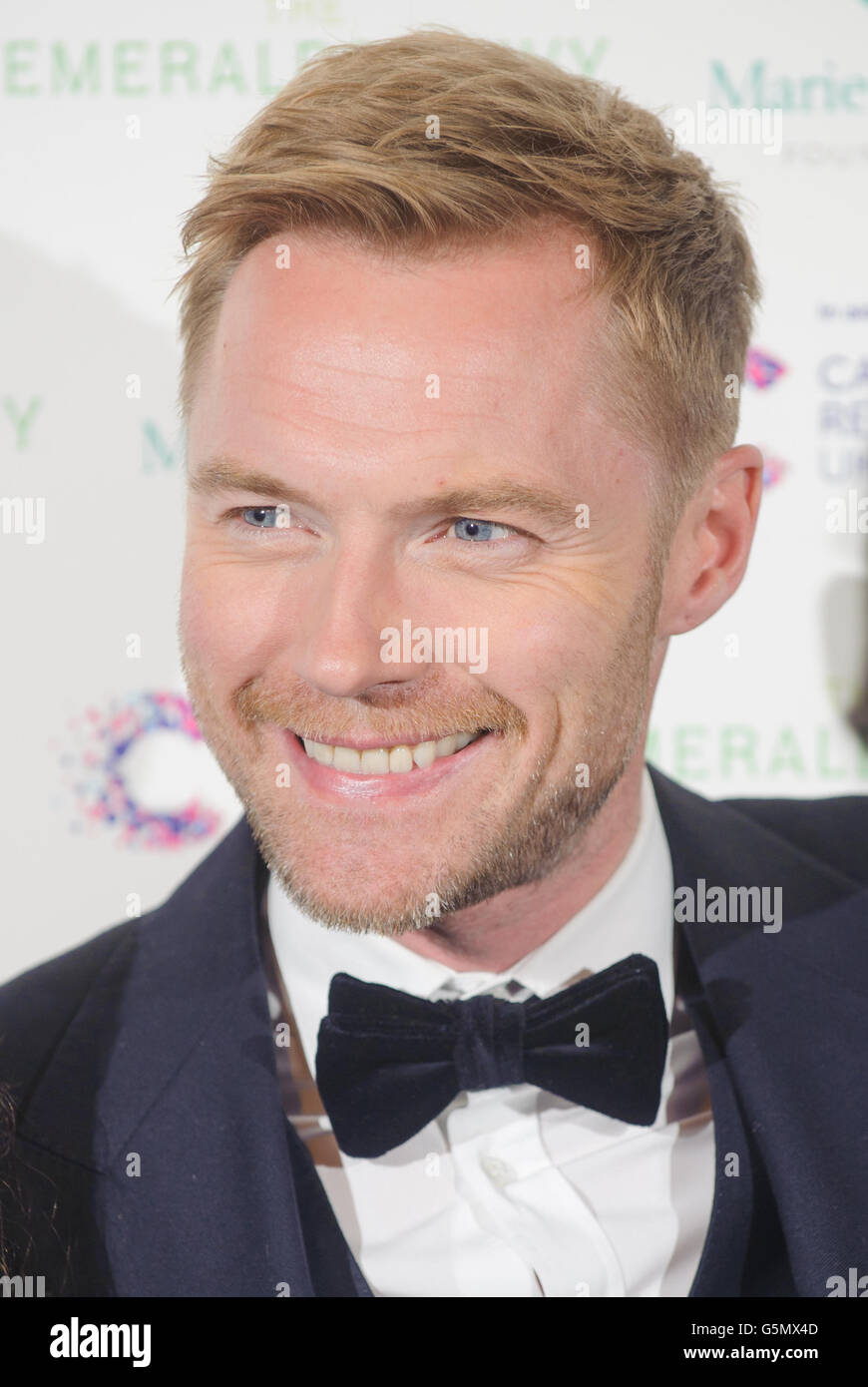 Ronan Keating arriving at Keating's annual Emeralds and Ivy Ball, at Supernova, in central London. Stock Photo