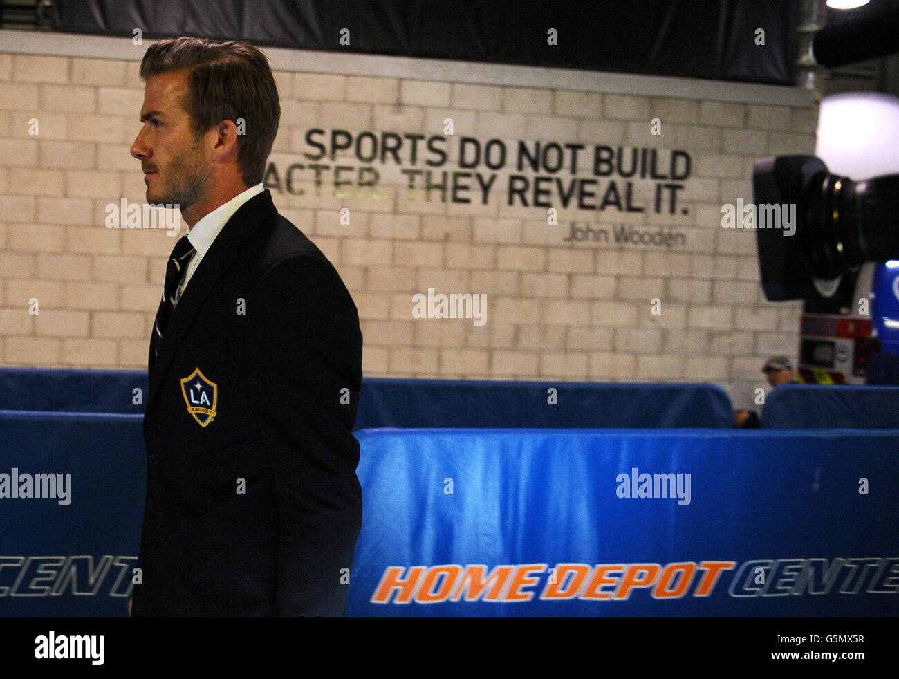 Soccer - Major League Soccer - Cup Final - Los Angeles Galaxy v Houston Dynamo - Home Depot Center. LA Galaxy's David Beckham arrives for the MLS Cup Final at the Home Depot Center, Los Angeles, USA. Stock Photo