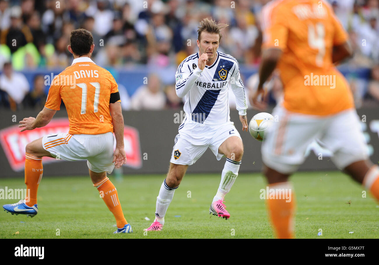 Soccer - Major League Soccer - Cup Final - Los Angeles Galaxy v Houston Dynamo - Home Depot Center. LA Galaxy's David Beckham in action during the MLS Cup Final at the Home Depot Center, Los Angeles, USA. Stock Photo