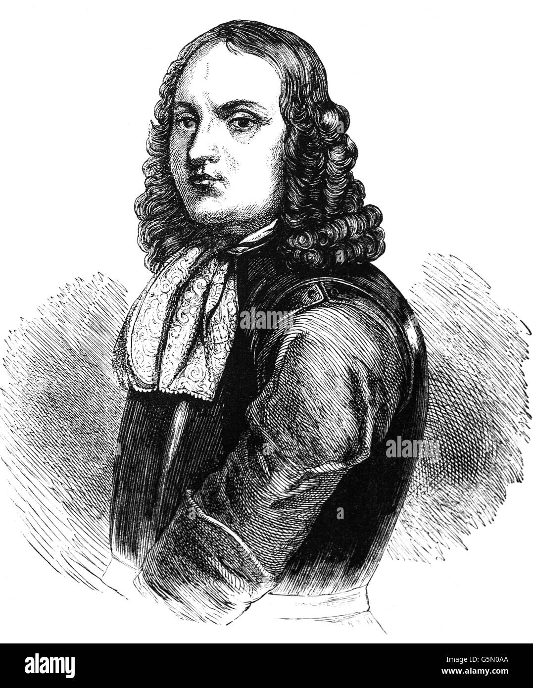 Robert Blake (1598 – 1657) was one of the most important military commanders of the Commonwealth of England and one of the most famous English admirals of the 17th century.  Elected as the Member of Parliament for Bridgewater in the Short Parliament.  When the English Civil War broke out Blake began his military career on the side of the parliamentarians. Stock Photo