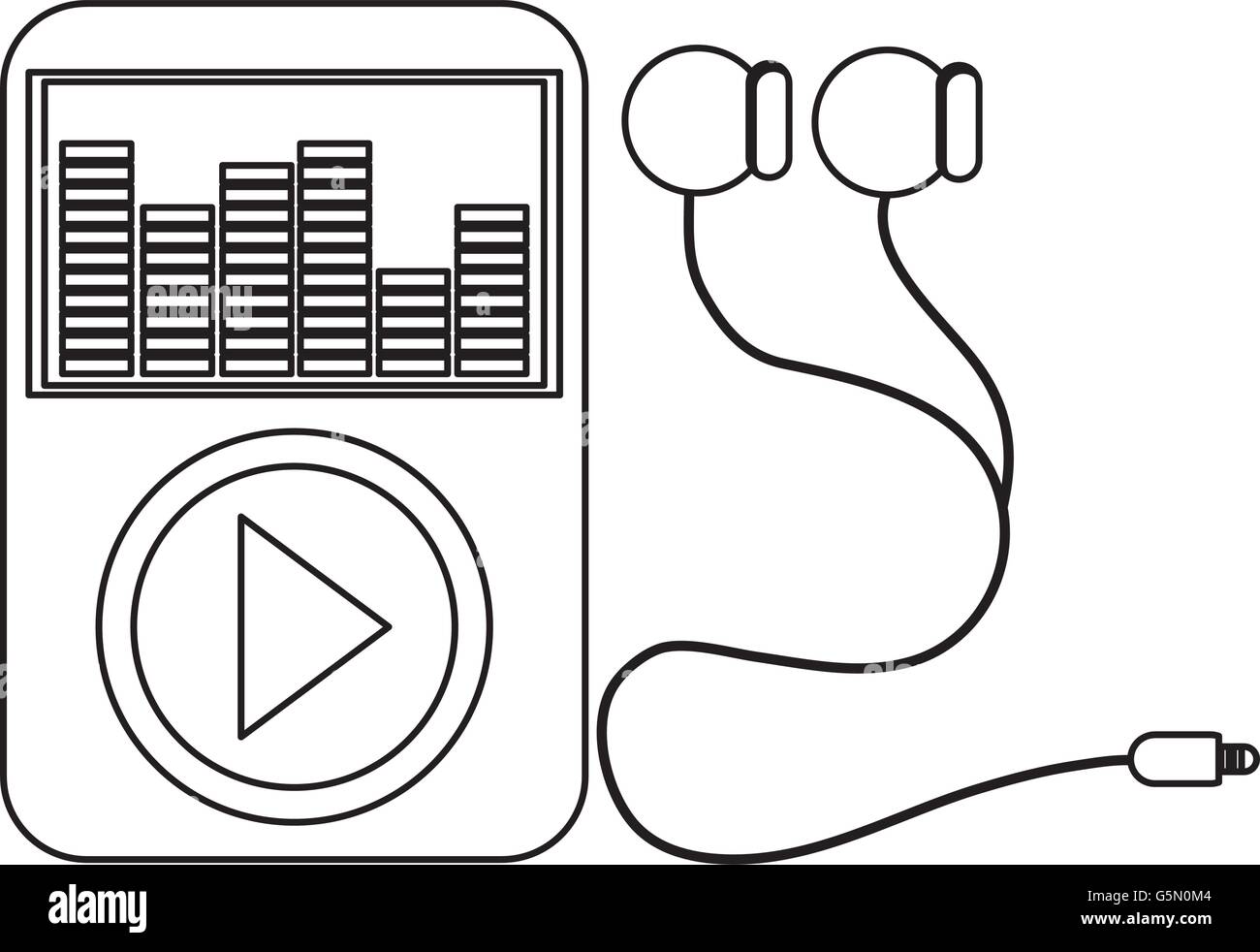 music player with earphones Stock Vector Image & Art - Alamy