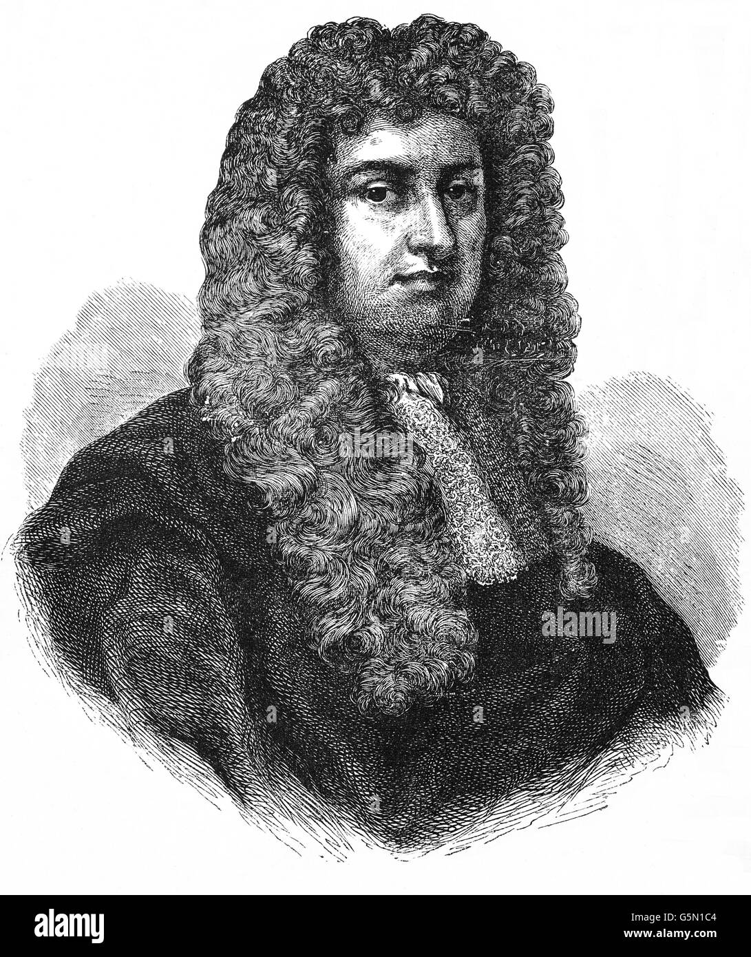 William Russell, Lord Russell (1639 – 1683), English politician. He was a leading member of the Country Party, forerunners of the Whigs, who laid the groundwork for opposition in the House of Commons of England during the reign of King Charles II but was executed for treason, almost two years before King Charles died and James acceded to the throne. Stock Photo