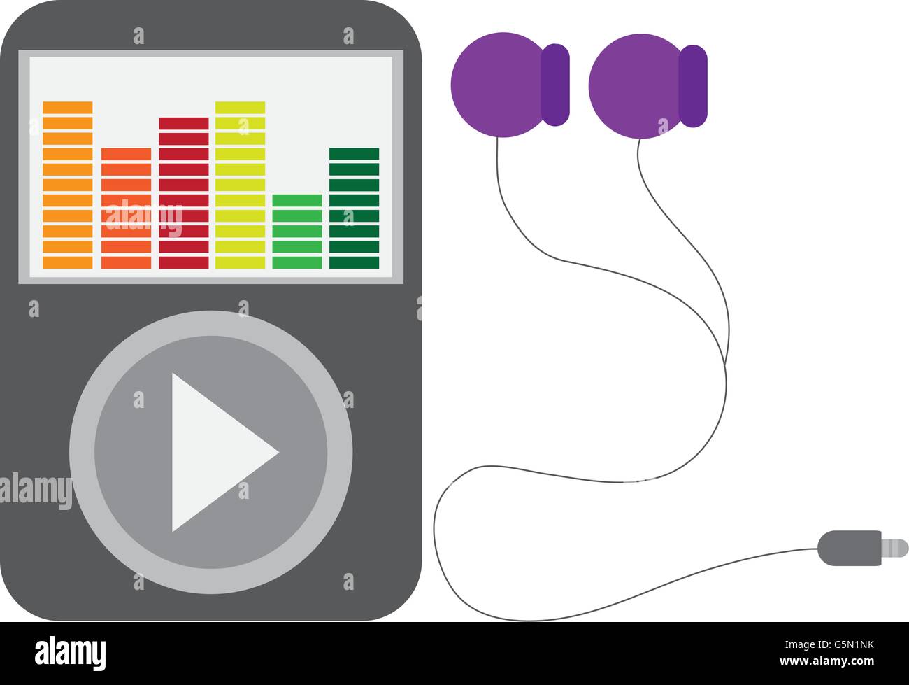 music player with earphones Stock Vector Image & Art - Alamy