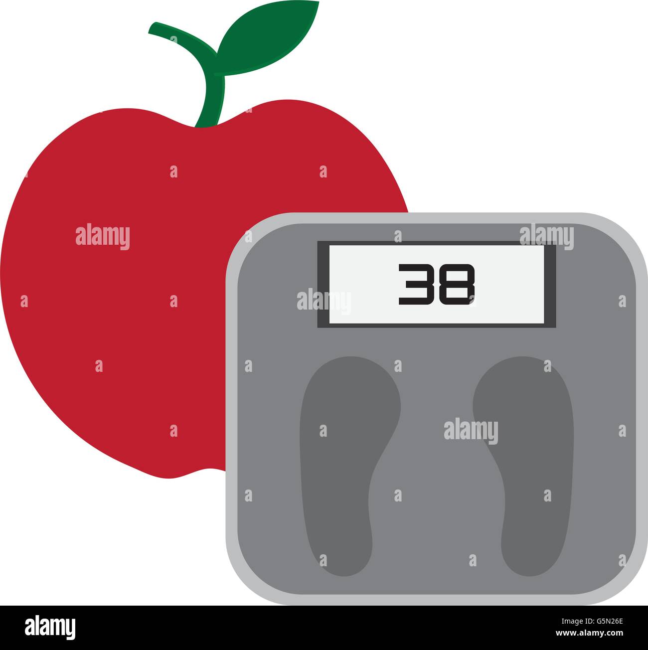 apple and weight scale Stock Vector Image & Art Alamy
