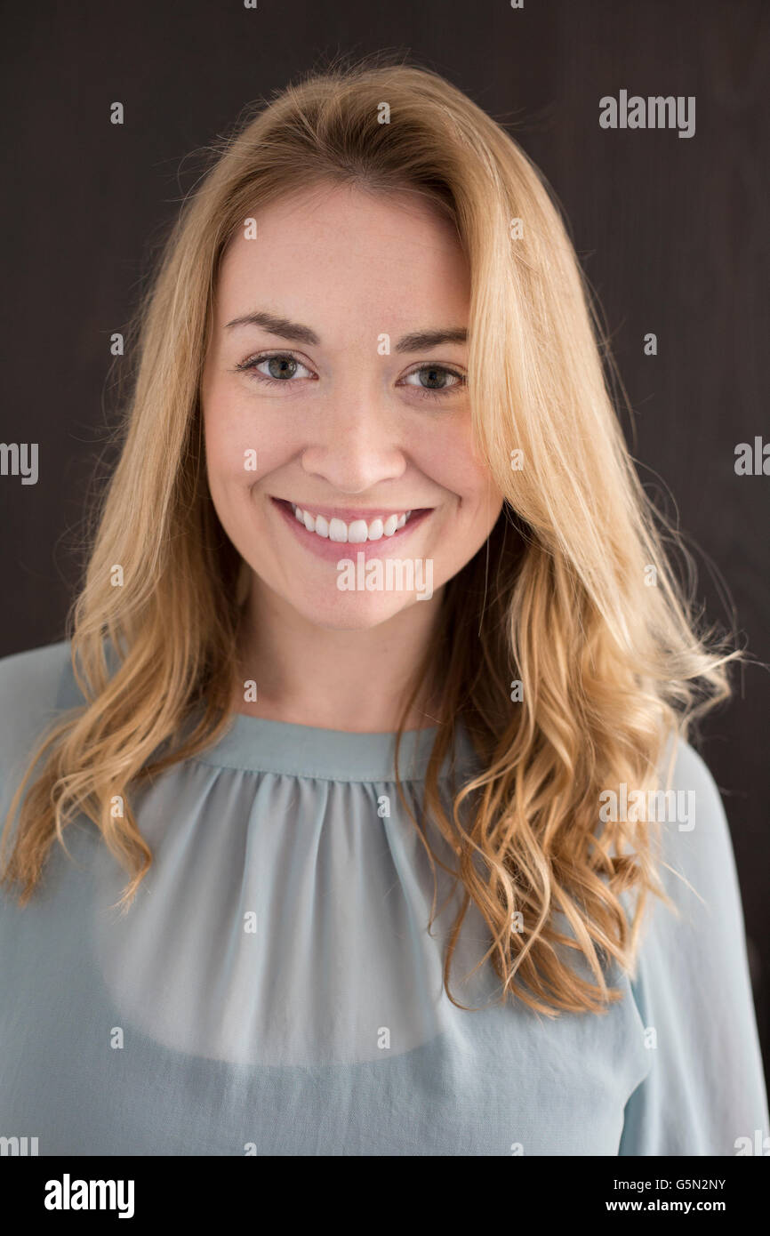 Caucasian businesswoman smiling Stock Photo