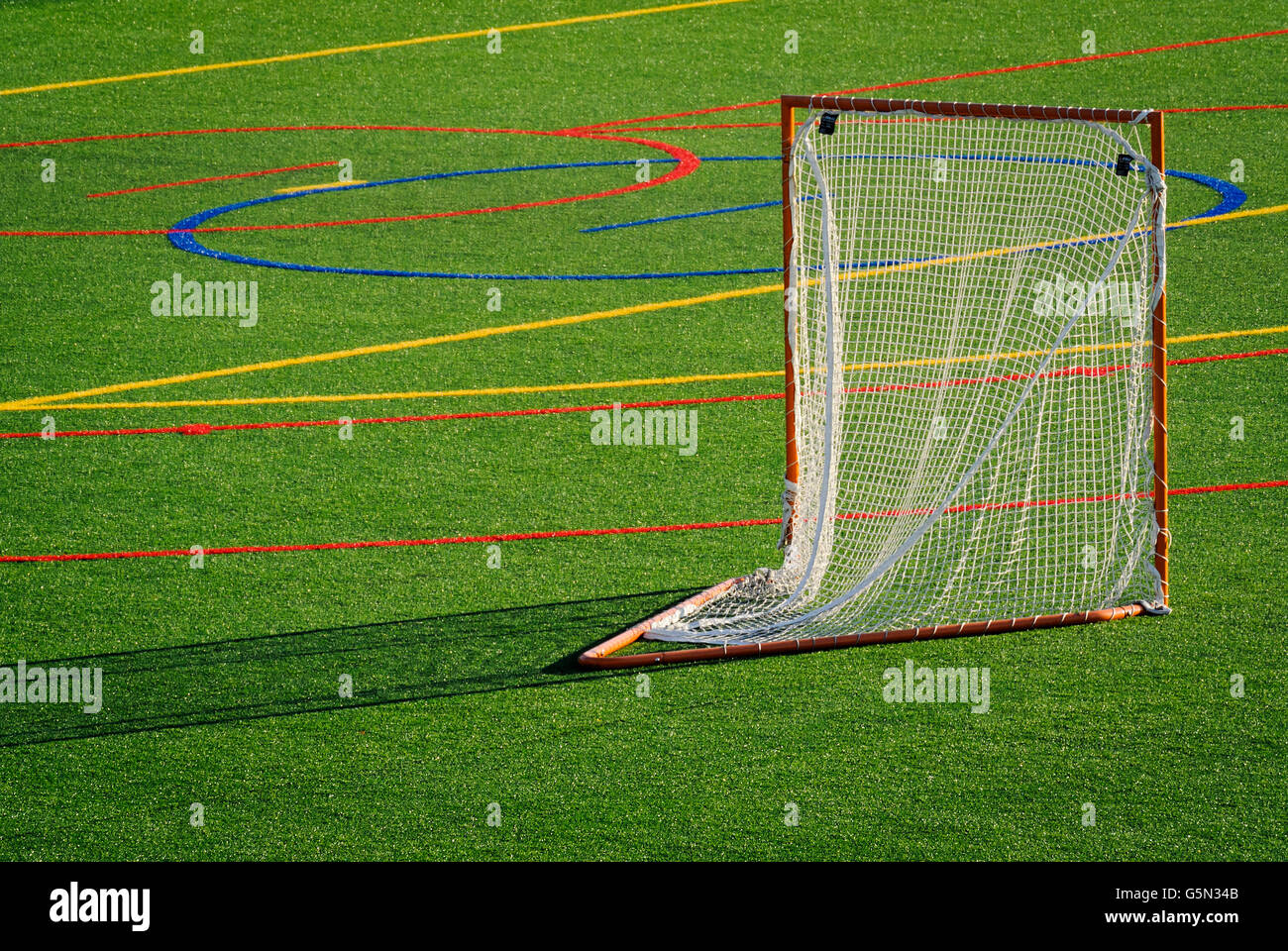 Goal on lacrosse field Stock Photo Alamy