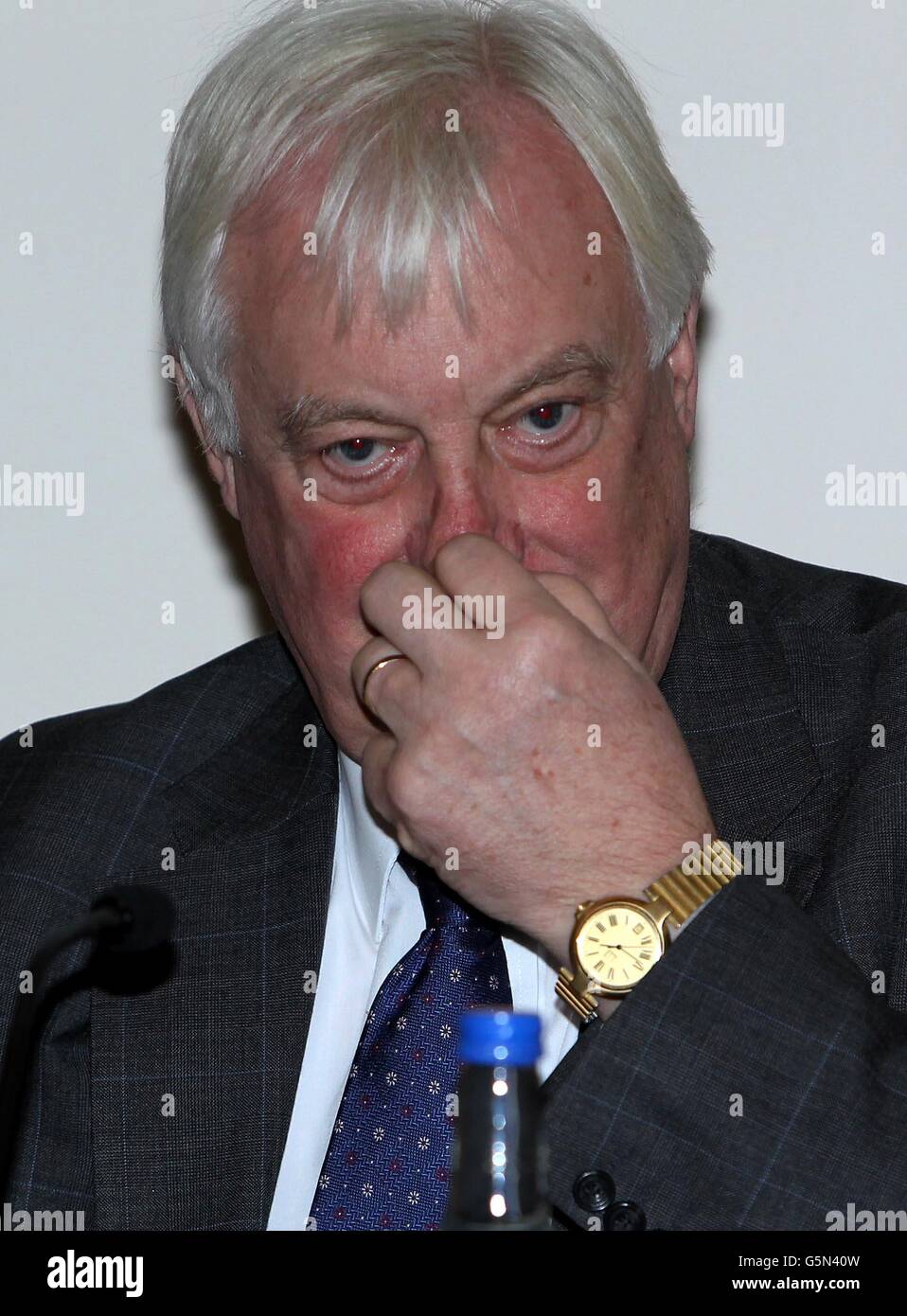 BBC Trust chairman Lord Patten, issues his speech at the annual conference of the Voice of the Listener and Viewer, at the Geological society in Piccadilly, Lonodon. Stock Photo