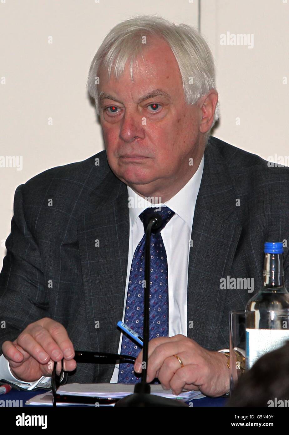 BBC Trust chairman Lord Patten, issues his speech at the annual conference of the Voice of the Listener and Viewer, at the Geological society in Piccadilly, Lonodon. Stock Photo