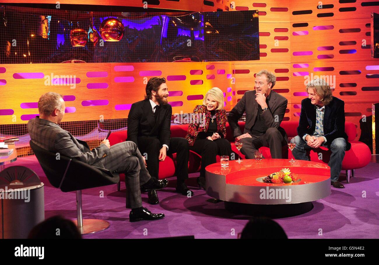 (Left right) Host Graham Norton, Jake Gyllenhaal, Joan Rivers, Jeremy