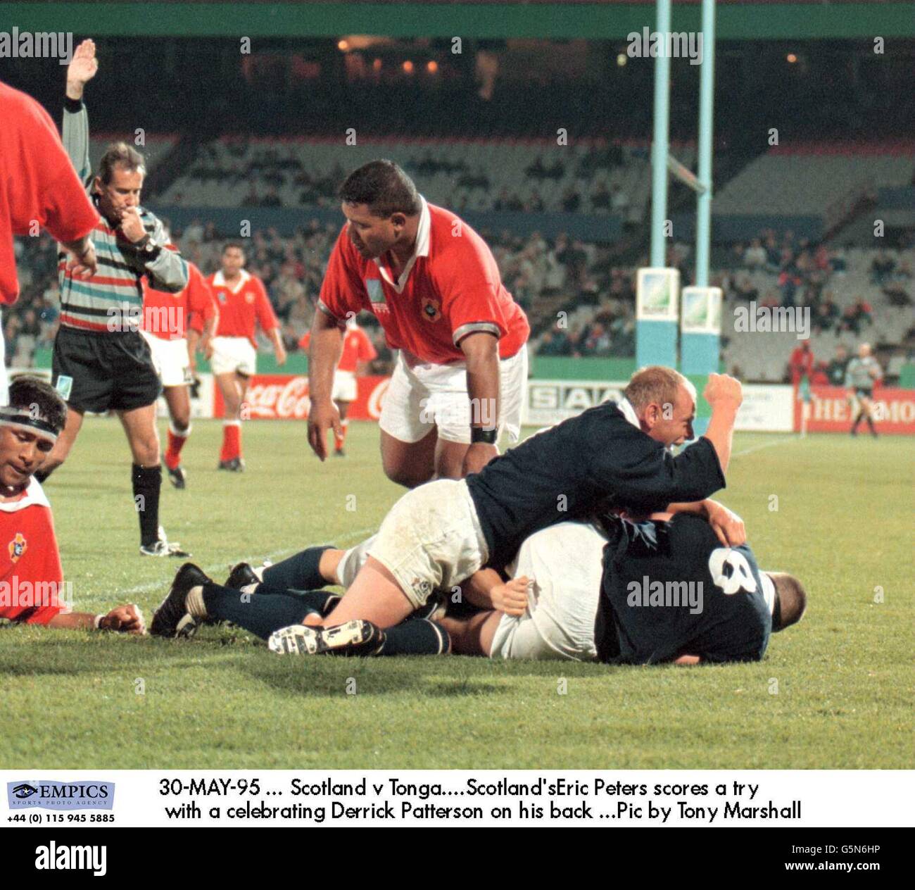 Rugby Union Rugby World Cup 1995 Scotland v Tonga Stock Photo Alamy