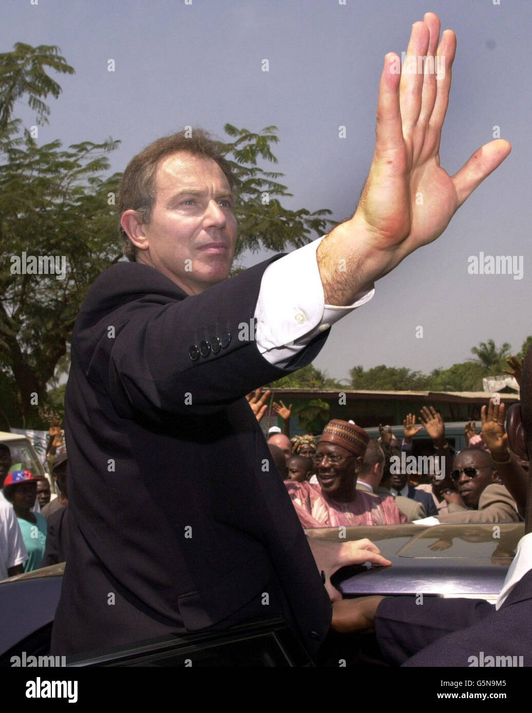 Tony Blair visits Sierra Leone Stock Photo - Alamy