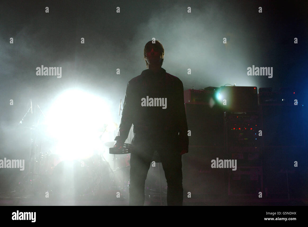 Oasis frontman Liam Gallagher performs on stage at the Royal Albert