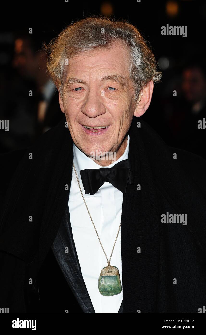 SIr Ian McKellen arriving for the UK Premiere of The Hobbit: An Unexpected Journey at the Odeon Leicester Square, London. Stock Photo