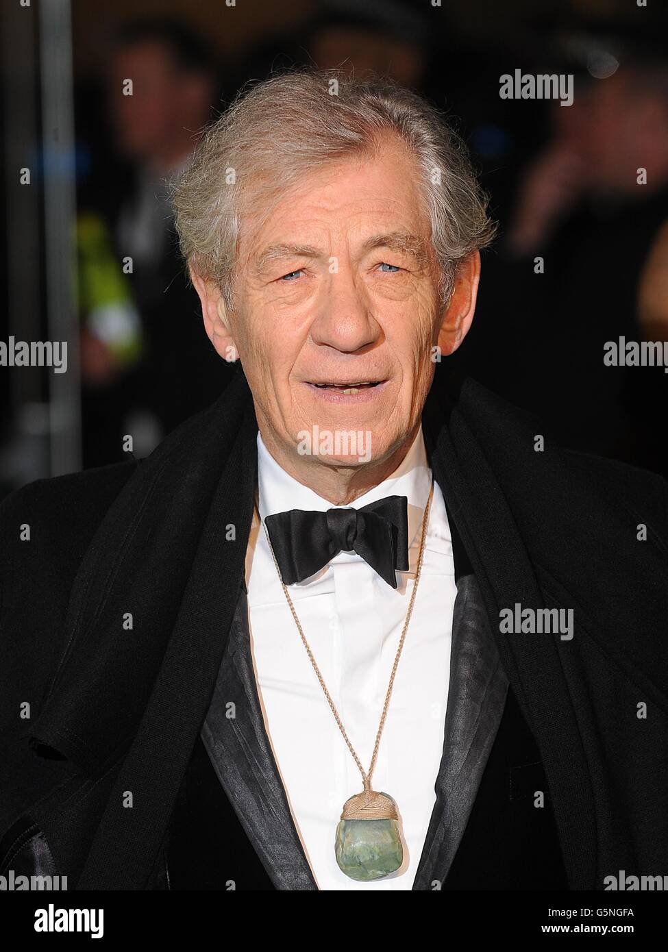 Sir Ian McKellen arriving for the UK Premiere of The Hobbit: An Unexpected Journey at the Odeon Leicester Square, London. Stock Photo