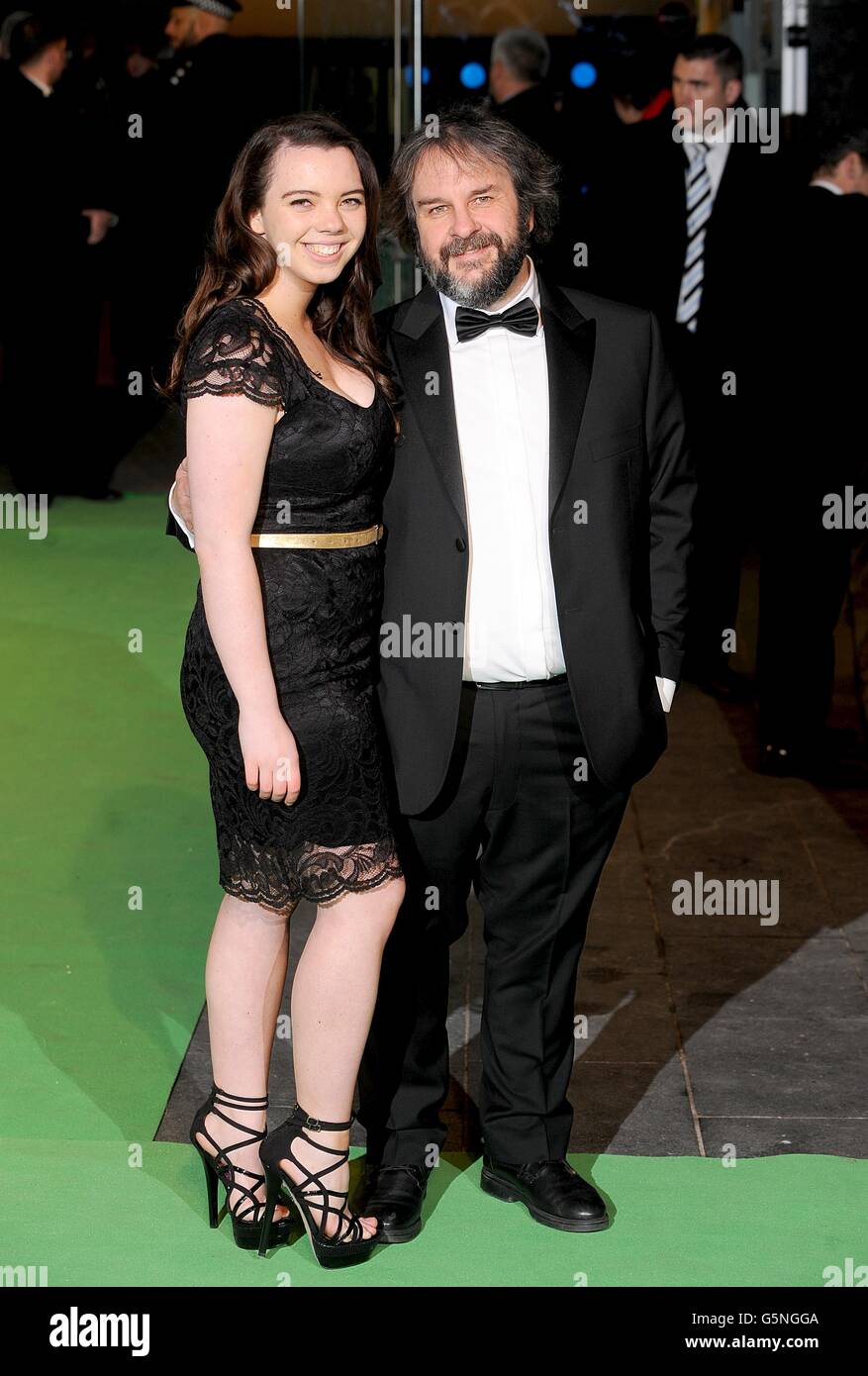 Peter Jackson and daughter Katie arriving for the UK Premiere of The Hobbit: An Unexpected Journey at the Odeon Leicester Square, London. Stock Photo