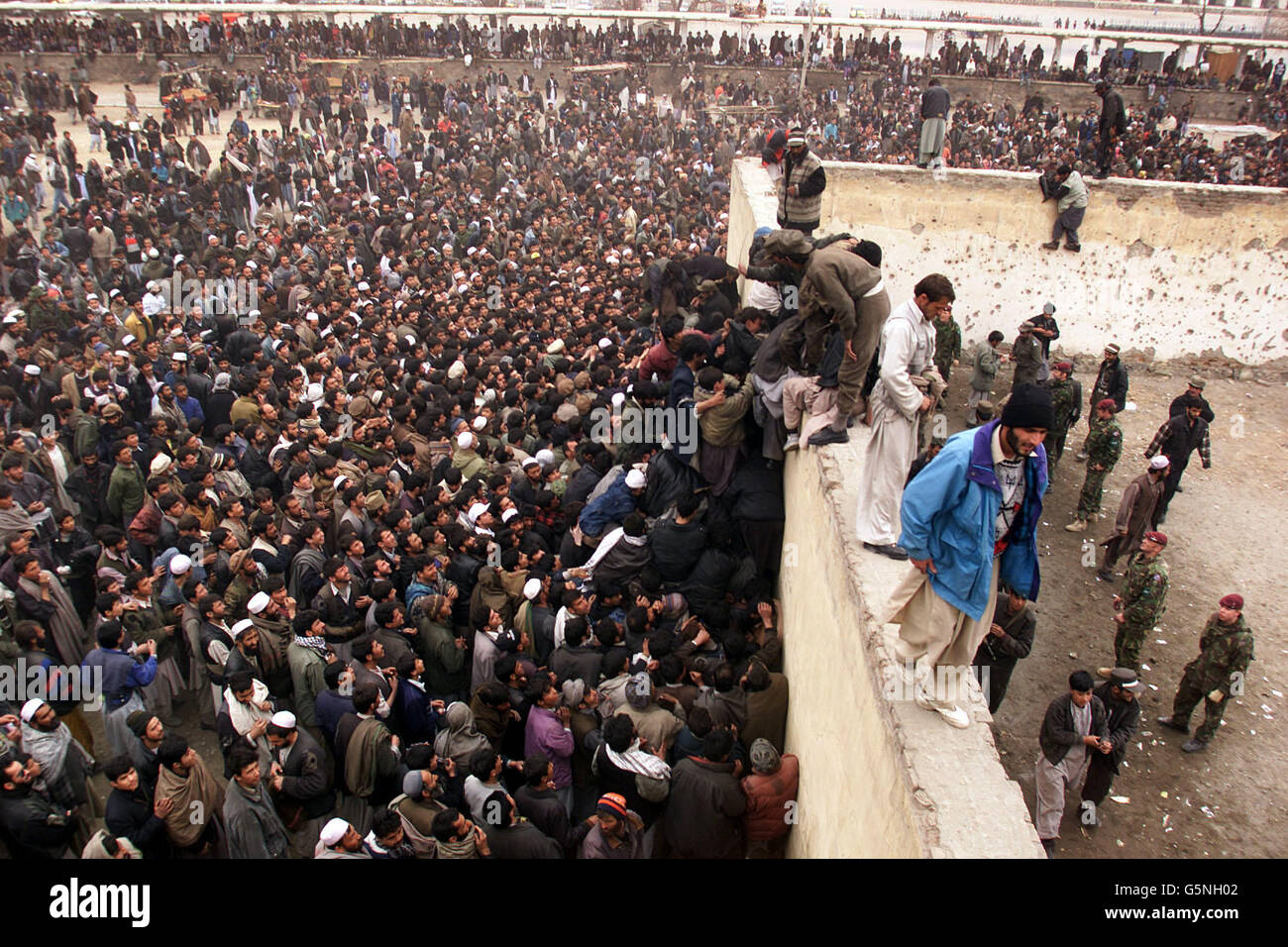 Afghan Crowd trouble Stock Photo