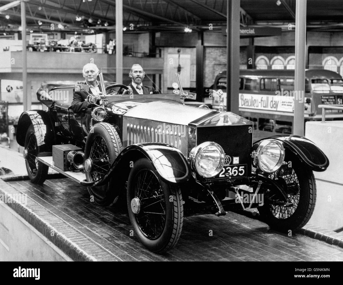 Lord Montagu of Beaulieu and Prince Michael of Kent at the National Motor Museum, Beaulieu, Hampshire. They are ready to head off for Australia in a Rolls Royce 'Silver Ghost'. Stock Photo
