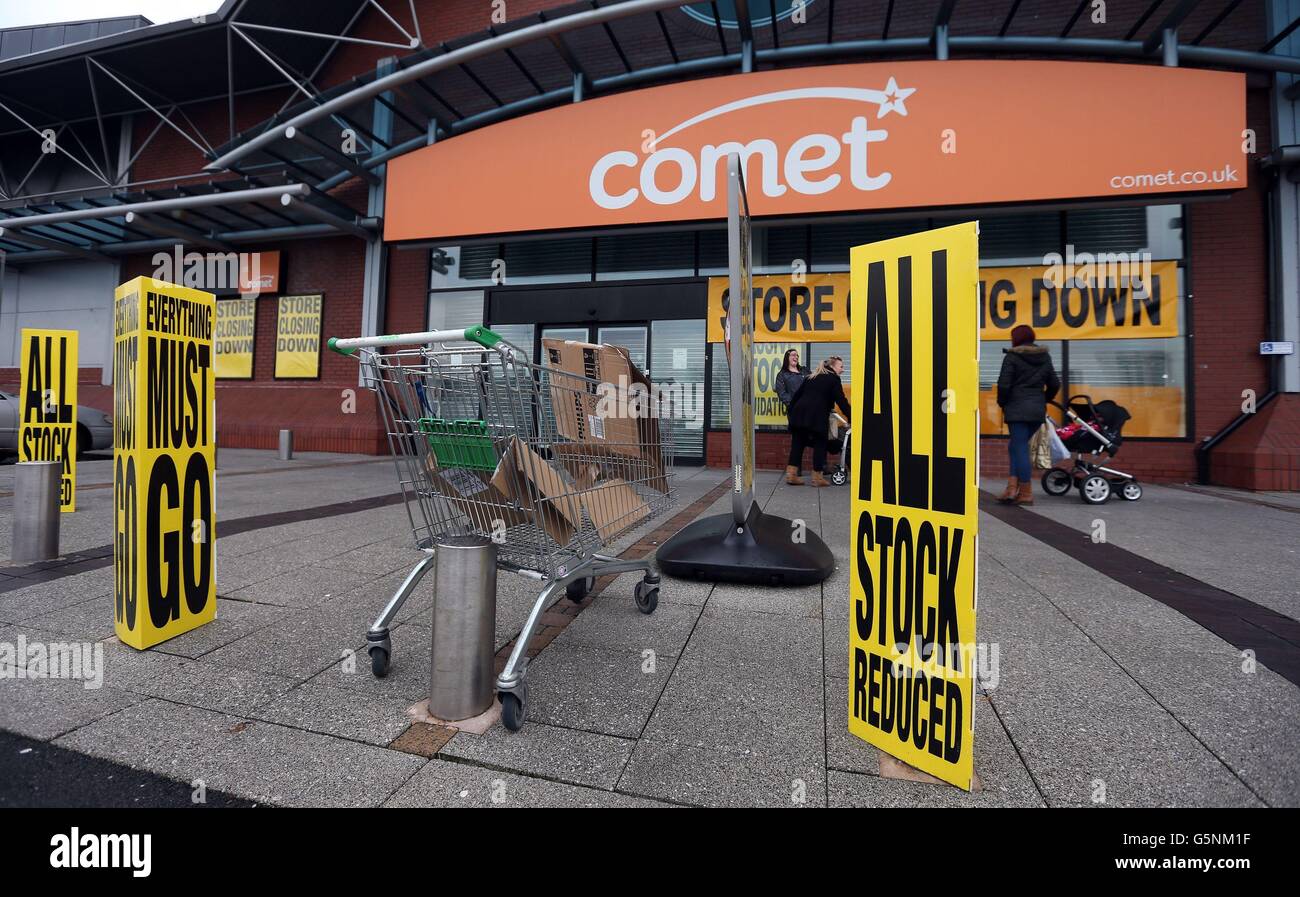 Comet closure. A closed Comet shop in Stockport. Stock Photo