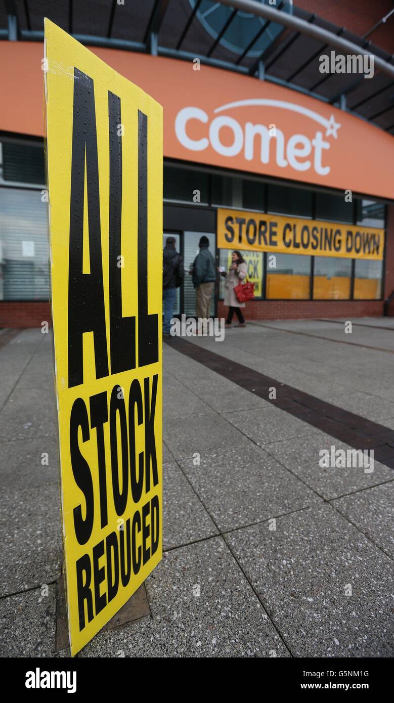 Comet closure. A closed Comet shop in Stockport. Stock Photo