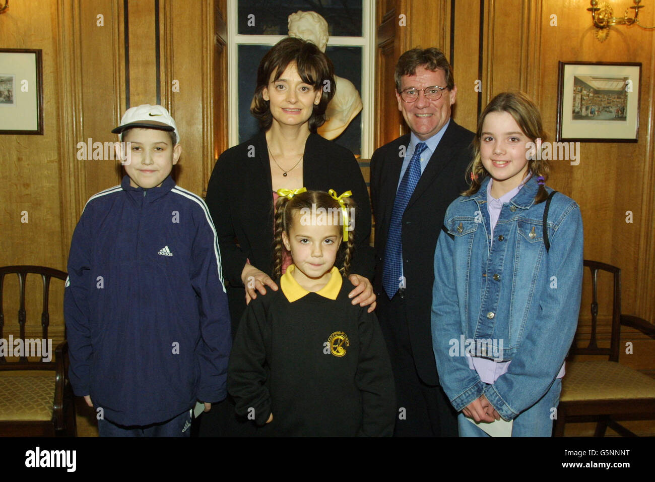 Cherie Blair, wife of British Prime Minister Tony Blair hosts a tea