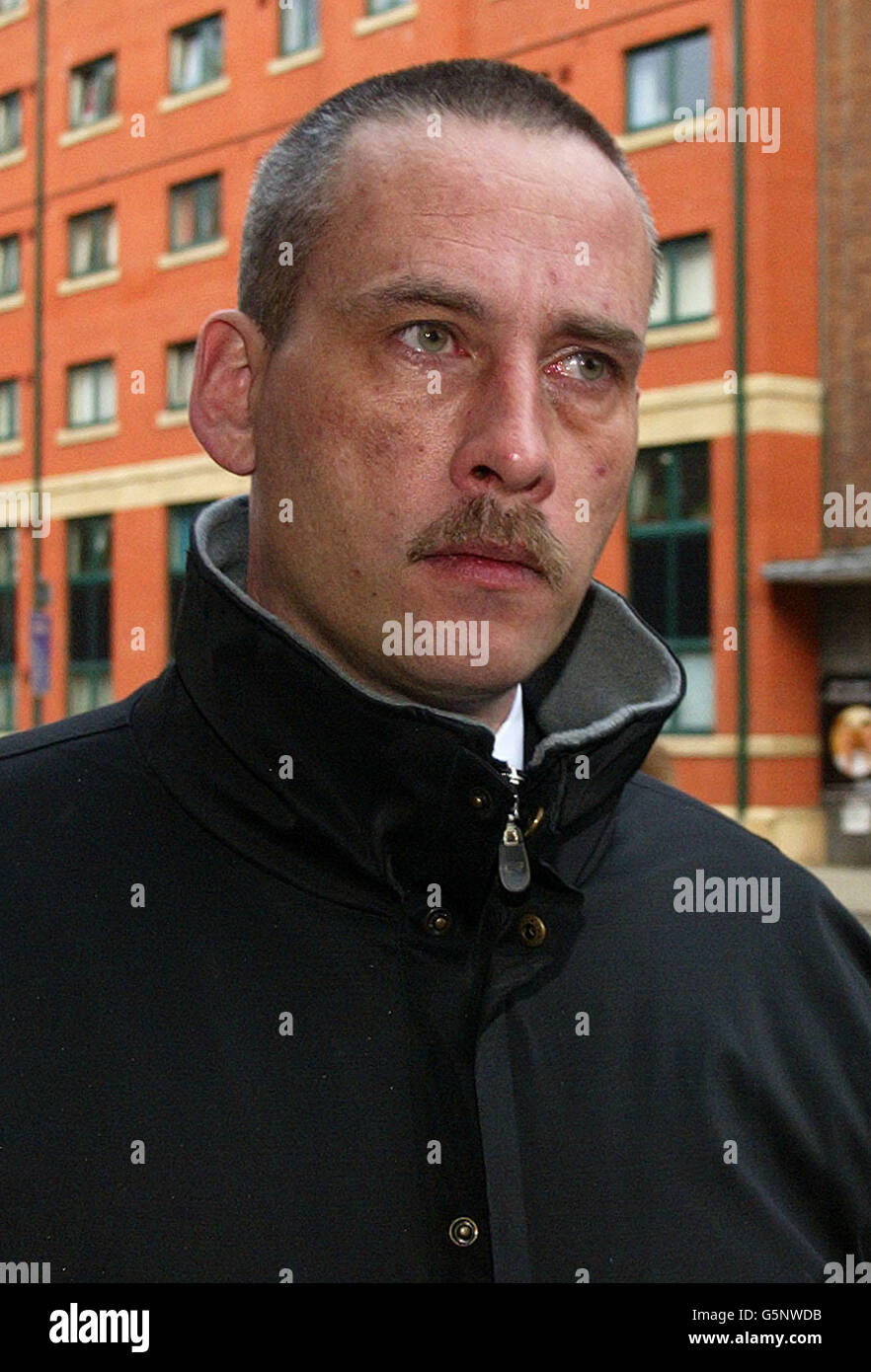 Greater Manchester PC Mark Slater, 40, who was found guily of theft last month, arrives at Minshull Street Crown Court in Manchester, where he was jailed for four months after stealing a charity collection made in memory of a colleague who had died of cancer. * ... Debt-ridden PC Slater from bolton, used some of the 2,000 raised for cancer charities to go on a holiday to Florida with his then girlfriend Christine Perry having organised a fundraising ball in memory of Sergeant Clive Holmyard, who had died of cancer aged 46. Former special constable Christine Perry 34, from bolton was sentenced Stock Photo