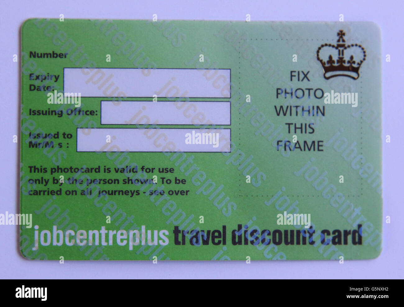 jobcentre plus travel discount card application form