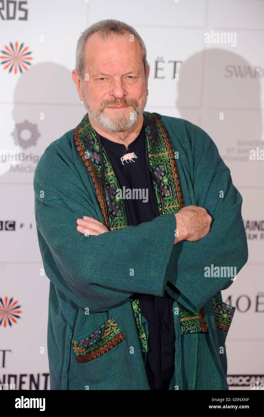 Terry Gilliam arriving at the Moet British Independent Film Awards, at Old Billingsgate, in central London. Stock Photo