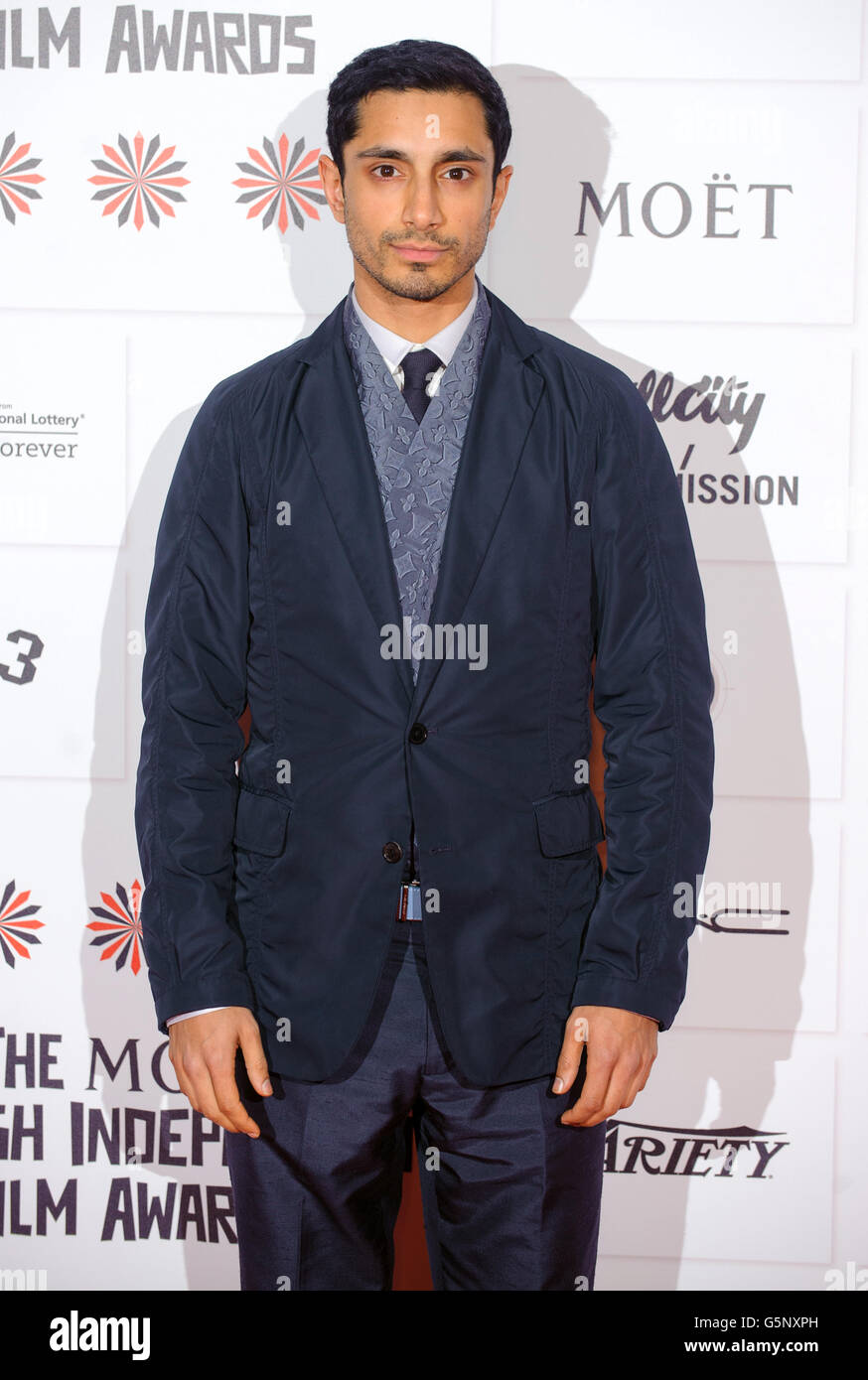 Riz Ahmed arriving at the Moet British Independent Film Awards, at Old Billingsgate, in central London. Stock Photo
