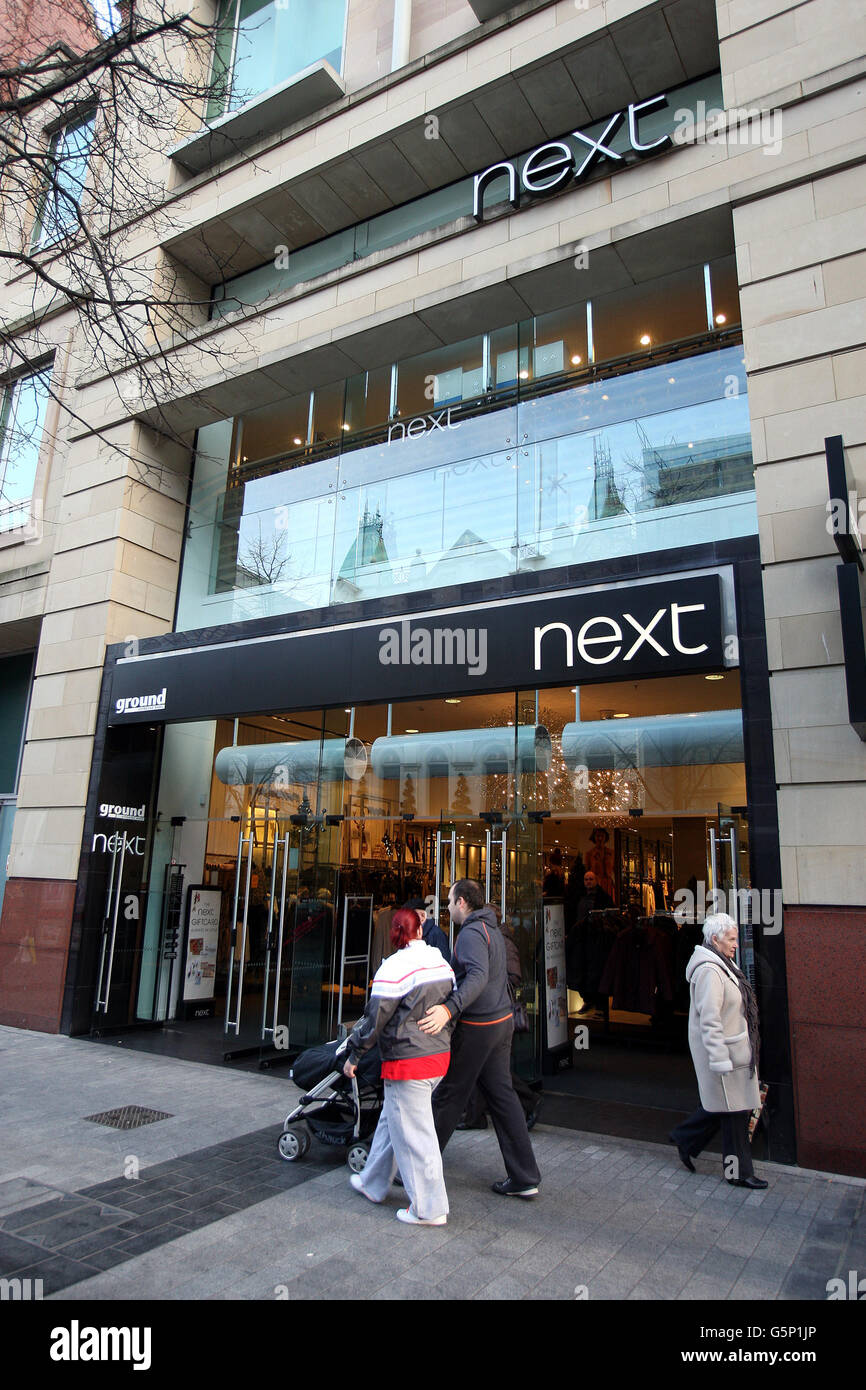 Shop Signage Belfast. A general view of a NEXT Retail store in