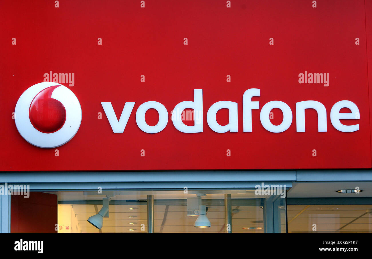 Shop Signage Belfast. A general view of a Vodafone shop in Belfast