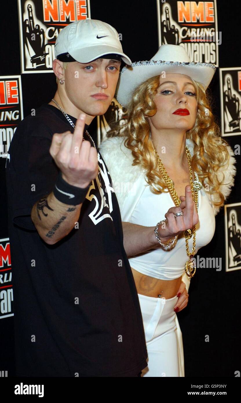 Eminem and Madonna lookalikes arriving for the NME Awards Stock Photo(01)