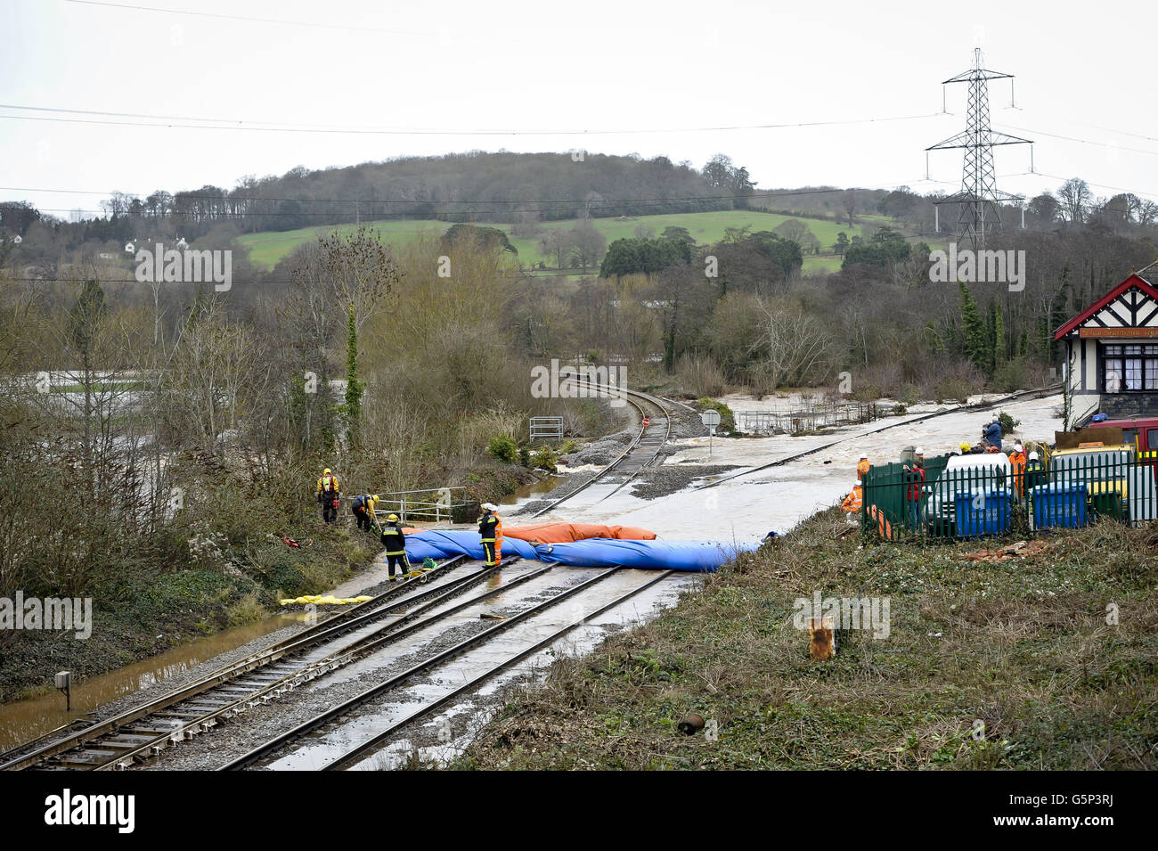 A general view of railway engineers and Fire and Rescue service