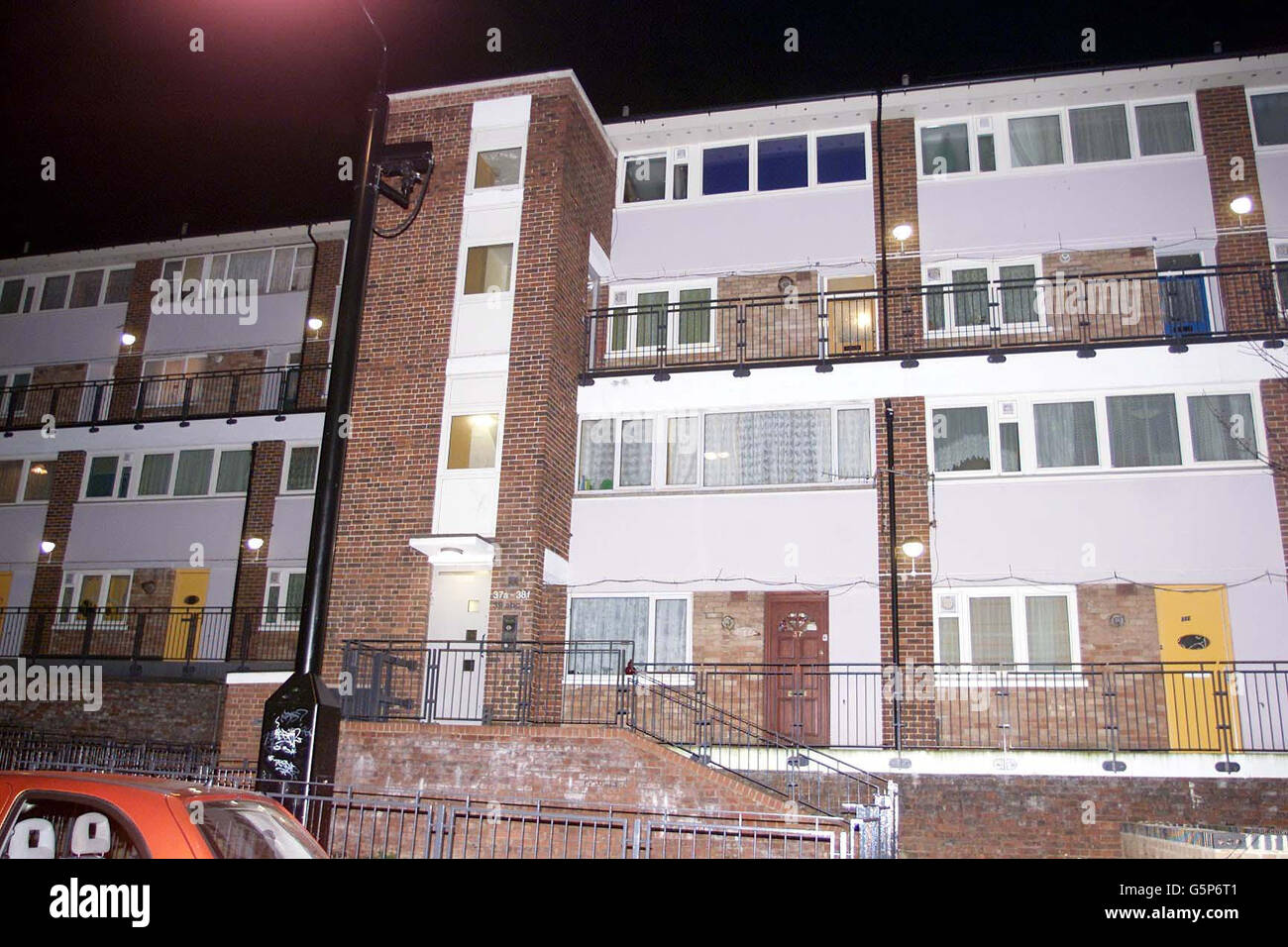 The block of flats in Woolwich, south London, where the bodies of Stanley Gardner, 79, and his wife Eileen, 83 were found suffocated in their bed. The couple's 57-year-old son, named by neighbours as Daniel Gardner was arrested today on suspicion of murdering his parents after answering the door to a nurse and home help when they made a routine visit this morning. Mr Gardner was himself blood stained and was taken to Queen Elizabeth Hospital. His injuries are not life threatening and he is now under arrest. Detectives are investigating the possibility of a planned mercy killing. Stock Photo