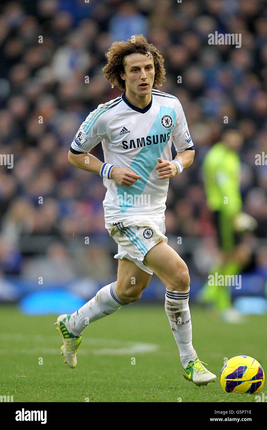 Soccer - Barclays Premier League - Everton v Chelsea - Goodison Park. David Luiz, Chelsea Stock Photo
