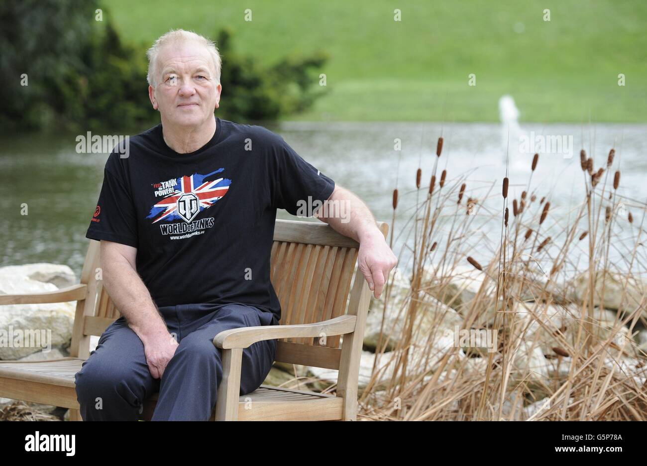 David Cundall attends a meeting with assembled press at the Hilton Hotel, Heathrow Airport, London, prior to his departure for Burma to attempt to excavate numerous World War Two Spitfire aircraft he believes may be buried there. Stock Photo