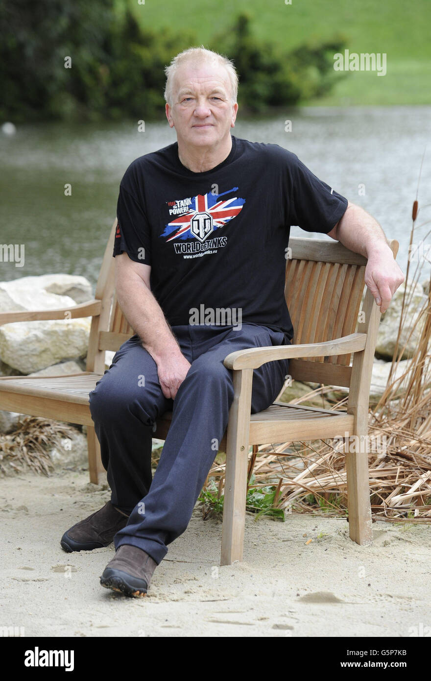 David Cundall attends a meeting with assembled press at the Hilton Hotel, Heathrow Airport, London, prior to his departure for Burma to attempt to excavate numerous World War Two Spitfire aircraft he believes may be buried there. Stock Photo