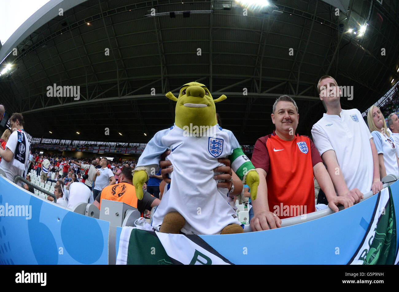 Supporters (England) ;  June 20, 2016 - Football : Uefa Euro France 2016, Group B, Slovakia 0-0 England at Stade Geoffroy Guichard, Saint-Etienne, France. (Photo by aicfoto/AFLO) Stock Photo