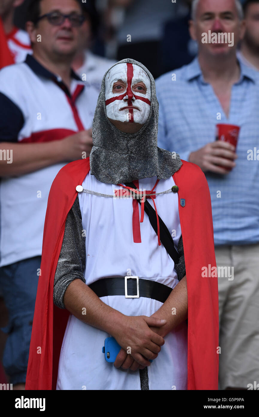 Supporters (England) ;  June 20, 2016 - Football : Uefa Euro France 2016, Group B, Slovakia 0-0 England at Stade Geoffroy Guichard, Saint-Etienne, France. (Photo by aicfoto/AFLO) Stock Photo