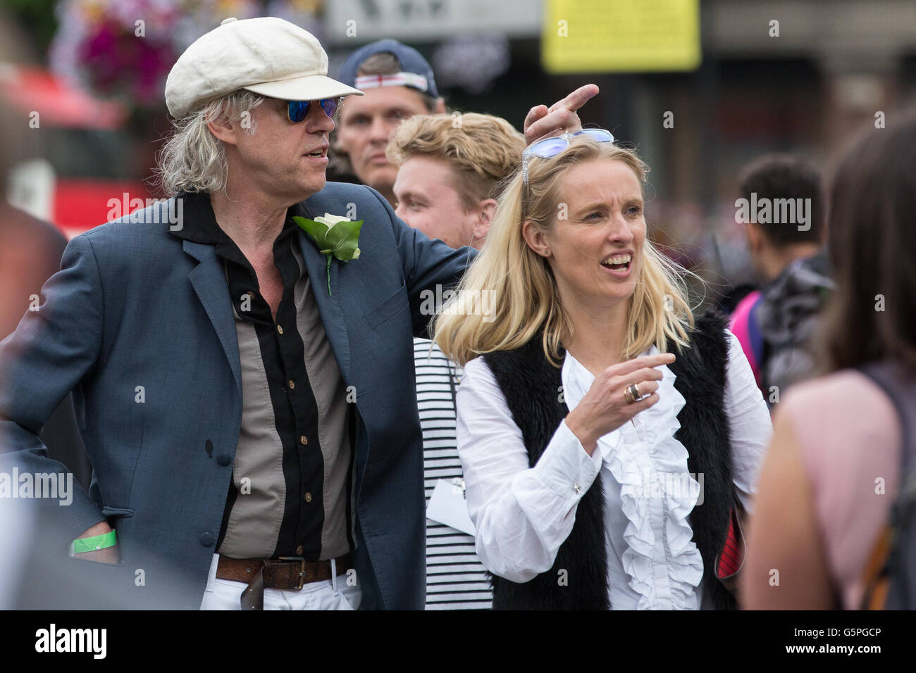 London, UK. 22nd June, 2016. Bob Geldof leaves the 'More In Common' memorial event for Jo Cox MP in Trafalgar Square, organised by her family and friends. Jo Cox was killed in her constituency on 16th June. Credit:  Mark Kerrison/Alamy Live News Stock Photo