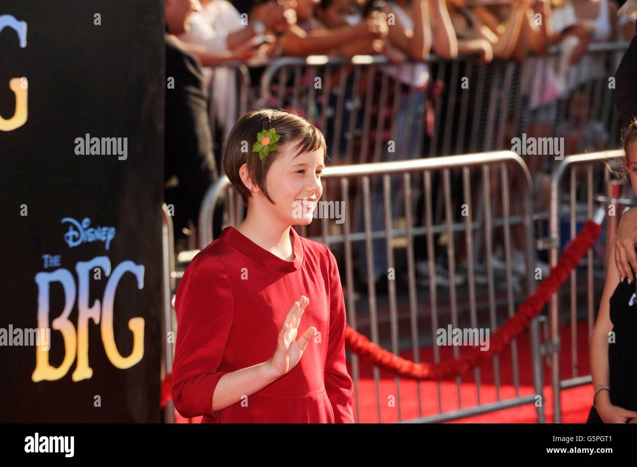 Los Angeles, CA, USA. 21st June, 2016. Ruby Barnhill at arrivals for THE BFG (Big Friendly Giant) Premiere, El Capitan Theatre, Los Angeles, CA June 21, 2016. © Jared Milgrim/Everett Collection/Alamy Live News Stock Photo