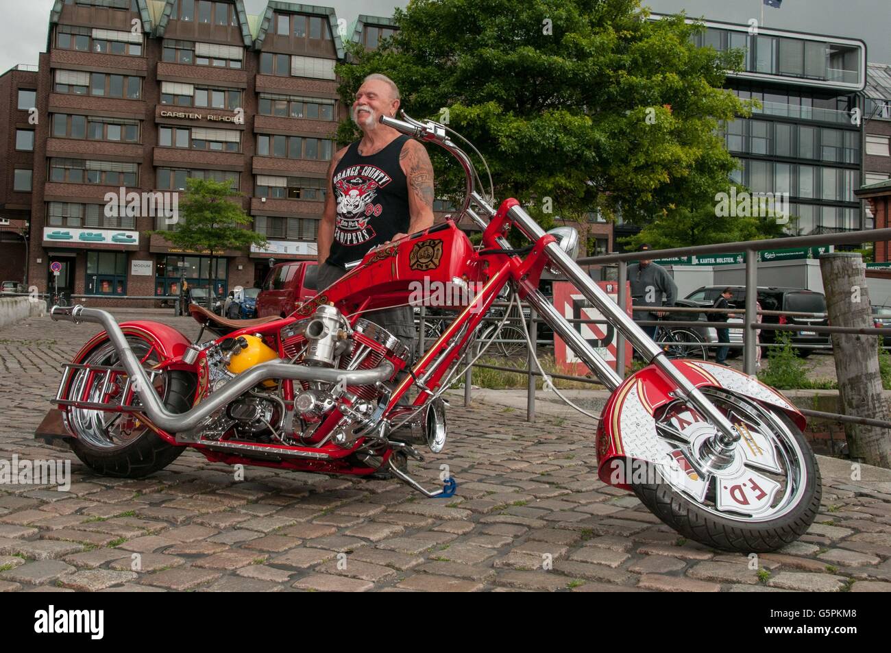Hamburg Germany. 22nd June 2016. Paul John Teutul one of the co founders of Orange County Choppers takes part as a special guest on Hamburg Harley Days Paul Teutul brought one of OCC s
