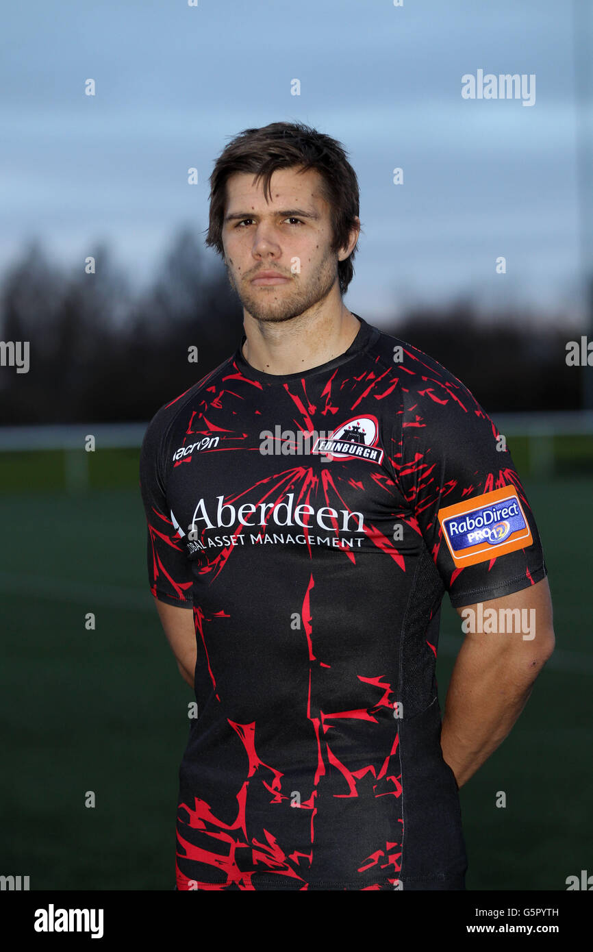 Edinburgh's Izak van der Westhuizen during a photocall at Murrayfield