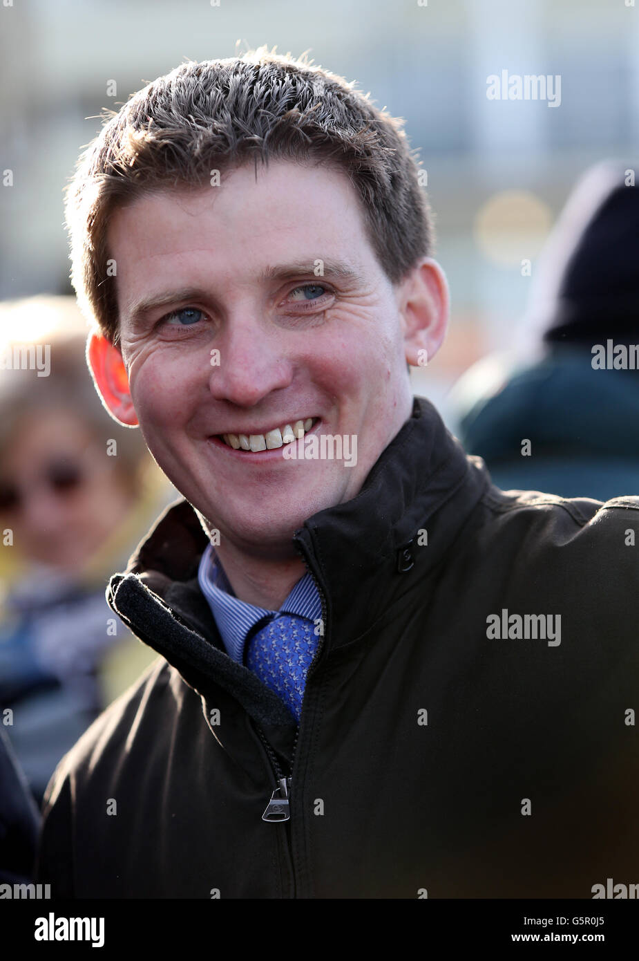 Horse Racing, Ludlow Racecourse. Trainer Neil Mulholland at Ludlow Stock Photo